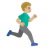 man running facing right, medium-light skin tone